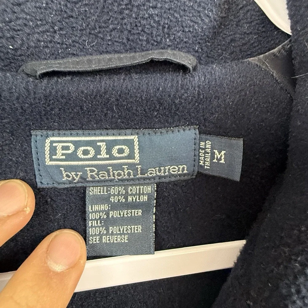 Polo Ralph Lauren Jacket Mens Medium Blue Fleece Lined Coat Preppy Bomber Pony M